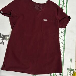 Fig women’s top short sleeves burgundy Sz xxs
